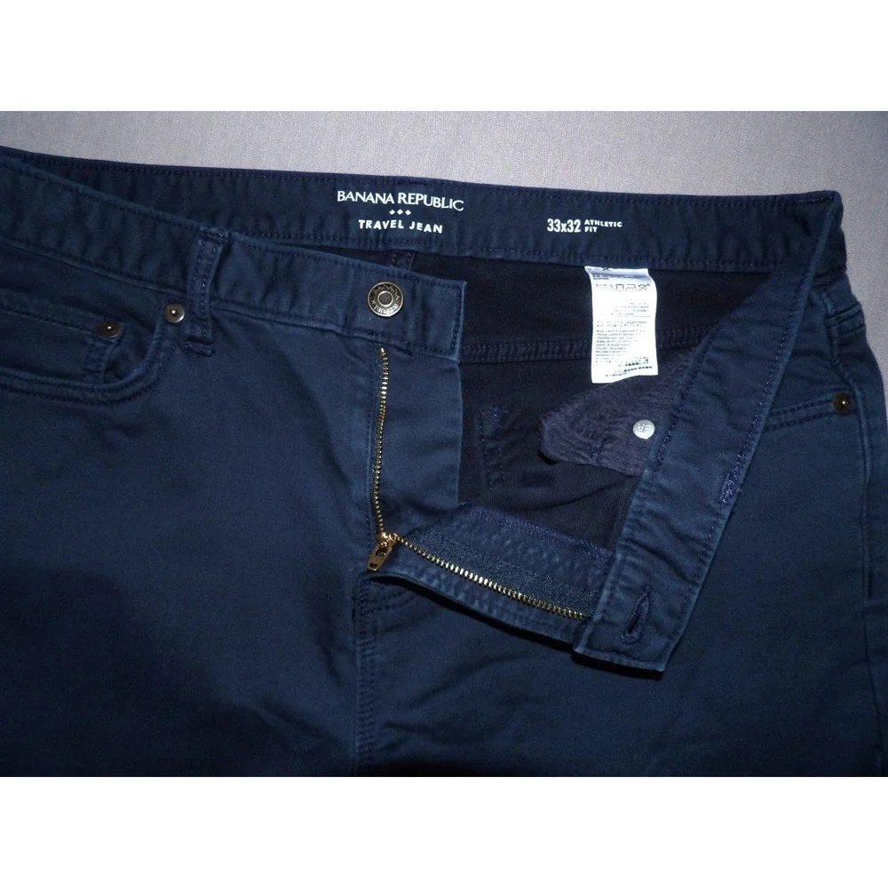 Banana Republic Dark Wash Stretch‎ Athletic Fit Travel Jeans Men's 33 X 30